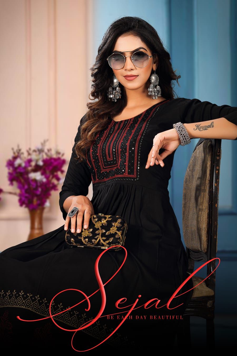 Golden Sejal 1 Fancy Festive Wear Heavy Rayon Designer Anarkali Kurti Collection